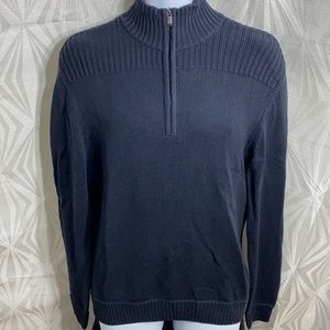 🔶Calvin Klein Men's Ribbed-Trim Quarter-Zip Pullover Sweater Size Small